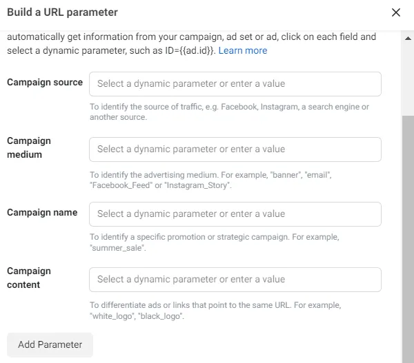 Tvorba URL parametru v Facebooku